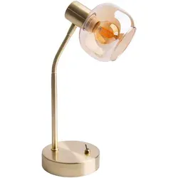 Näve Tischleuchte aus Messing und Glas, 39 cm - Stilvolle Tischlampe in Messing und Glas, ideal für gemütliche Innenbeleuchtung und ein elegantes Ambiente.