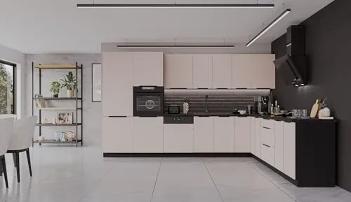 Winkelküche Arona 350x290 cm in beige von Küchenpreisbombe