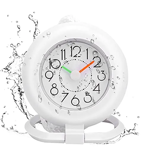 Badezimmeruhr, Duschuhr Badezimmer Uhr Klein Wasserdicht Dusche Timer Wecker Digitaluhr Badezimmer Küche Wanduhr (weiß)