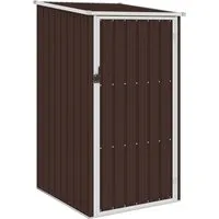 vidaXL Gerätehaus Braun aus verzinktem Stahl 87x98x159 cm - Geräteschuppen aus langlebigem, wartungsarmen verzinktem Stahl, ideal zum Schutz von Werkzeugen und Gartengeräten vor Witterungseinflüssen.