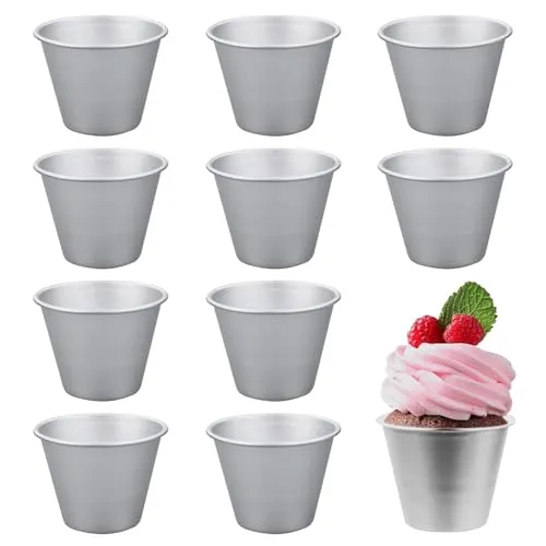 SZCXDKJ 10 Stück Puddingformen, Mini-Puddingbecken, Aluminium-Backförmchen, antihaftbeschichtet, Muffinform, Eierform, Tassen, Cupcake-Becken, Kleine Backformen für Küche, DIY, Kochen