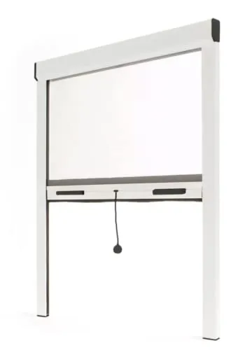 Fliegengitter Insektenschutzrollo Aluminium für Fenster - Weiß, B80 x H130cm - Fliegenabwehr mit zuschneidbarem Fiberglasnetz, einfach zu bedienen mit automatischem Rollen und optimaler Belüftung für Ihr Zuhause.