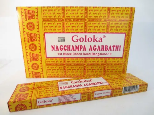 Räucherstäbchen Nag Champa Agarbathi 16 g, Masala, Goloka in gelb von Edgar Hintze