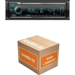 Autoradio Einbaupaket Kenwood KMM BT508DAB passend für Citroën C5 DC/DE + RD4 + Facelift | Bluetooth Telefonieren DAB+