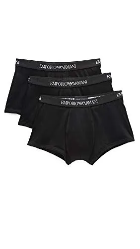 Emporio Armani Herren 3-pack Boxer Pure Cotton Retroshorts - Dreierpack aus reiner Baumwolle, elastischer Bund mit Logo und komfortable Passform