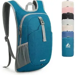 Rucksack 12L Faltbar Leicht Daypack Outdoor Wandern Camping Pfauenblau