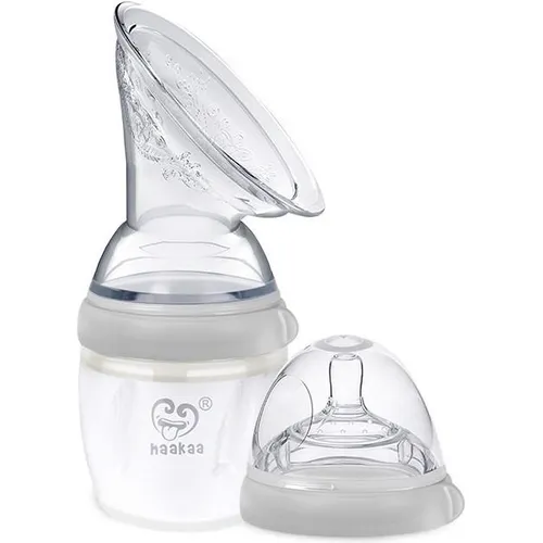 Haakaa Generation 3 Milchpumpe + Baby Flasche Top Set 160ml - Grau (GBHK022-G)