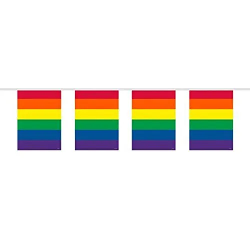 Folat Party Dekorationen 10 Meter Wimpelkette Flaggen –, Rainbow Squares