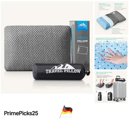 Reisekissen Memory-Schaum 40x25cm Komprimierbar Stoff Mikrofaser
