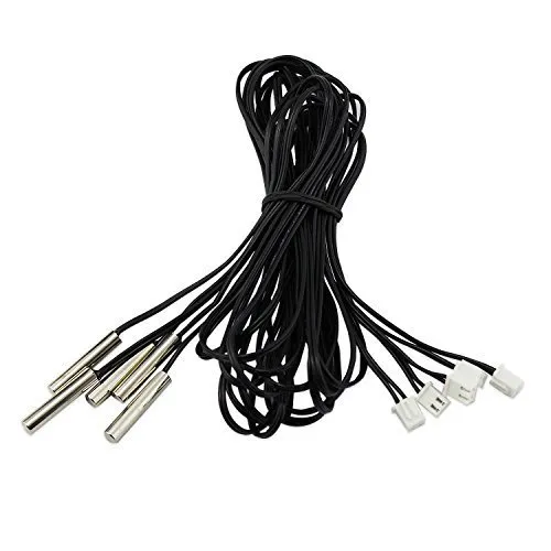 Aussel 5 Pieces NTC 10K 3950 Ohm Waterproof Digital Thermal Temperature Sensor Probe 1M