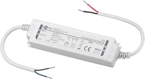 Goobay LED-Trafo 24 V, 60 W, IP67 - Energiesparlampen, ideal für den Outdoor-Einsatz dank wasserdichtem Gehäuse und Konstantspannung für zuverlässige Leistung.