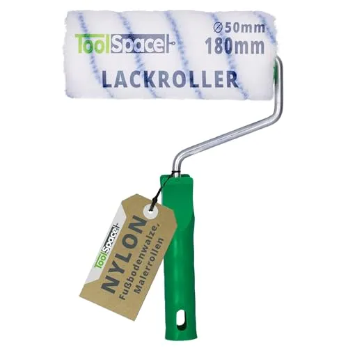 ToolSpace Nylon Super Polyamid-Fußbodenroller - Boden Farbroller - Kleine Malerrollen - für Lacke, Epoxidharze, Lösemittelhaltige Klebstoffe - Extrem Haltbar - Φ50-18 cm
