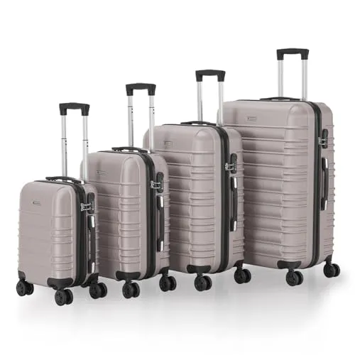 Juskys Trolleyset Rom, 4-teilig, 360° Rollen, robuste Hartschale
