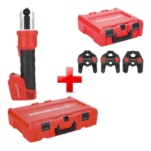 Rothenberger ROMAX NANO Pressmaschine 18V 34kN CAS + TH Pressbacken Set