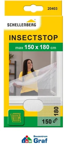 SCHELLENBERG Fliegengitter für große Fenster 150x180 cm - Fliegengitter in weiß oder anthrazit, idealer Schutz vor Insekten für große Fenster und sorgt für frische Luft ohne ungebetene Gäste.