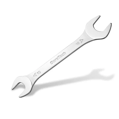 DURATECH Doppelmaulschlüssel Extra Flach, Metrisch 15x16 mm Gabelschlüssel Maulschlüssel Schraubenschlüssel für enge Räume, Kohlenstoffstahl, Spiegelverchromt
