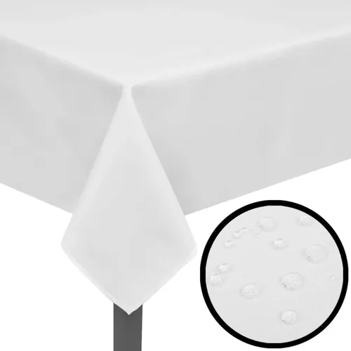Elegante Tischdecken Weiß 250 x 130 cm – 5er Set - Hochwertige Tischdecken aus wasserabweisendem Polyester, ideal für Hochzeiten, Partys und Gastronomie. Schützen Sie Ihren Tisch stilvoll vor Kratzern und Flecken – perfekt für den täglichen Gebrauch.
