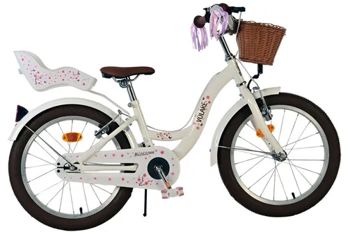 Zoll Kinder Mädchen Fahrrad 18 Zoll - Weiß - Fahrrad für Mädchen mit 1 Gang, höhenverstellbarer Sattelstütze und praktischem Fahrradkorb. Ideal für kleine Abenteurerinnen!