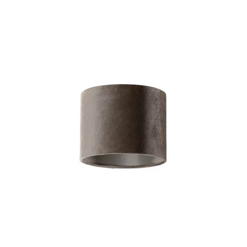 Qazqa Lampenschirm Cilinder Velours - Eleganter taubenfarbener Samtlampenschirm für Pendelleuchten mit E27-Fassung. Luxuriös und stilvoll, ideal für klassische Einrichtungen. Durchmesser 18 cm, Höhe 14 cm – für stimmungsvolle Beleuchtung.