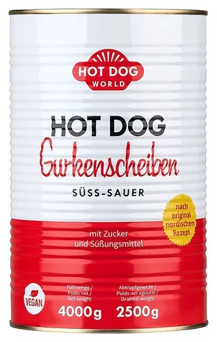 HOT DOG WORLD Hot Dog Gurkenscheiben 4 kg - für Hot dogs