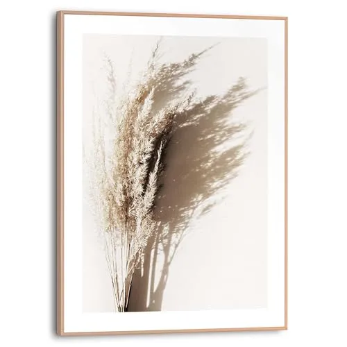 REINDERS Gerahmtes Bild, Sonniges Gras, Wohnzimmer, Bilder, Wanddeko, Room Decor, MDF, Beige, 40x30cm