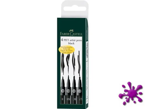 Faber-Castell Tuschestift Pitt artist pen 4er Packung: 1.5. SC. SB. B. schwarz