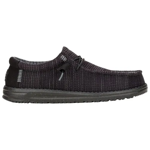 HEYDUDE Wally Stretch Sox Herren - Bequeme Slip-on Mokassins, Schwarz, Größe 43 - Slipper & Mokassins für Herren mit atmungsaktivem Stretch-Mesh-Obermaterial für hohen Komfort und Flexibilität - ideal für den täglichen Gebrauch.