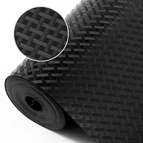 Schubladenmatte Nicht Klebende Haltbarem Schubladenauskleidung Antirutschmatte Eva Material Wasserdichtem Matte Schneidbar Platzsets für Regale Schubladen Hause 30x150cm(Schwarz)