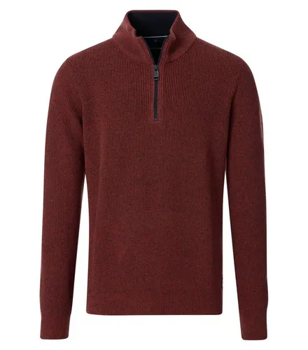 CASAMODA Troyer uni Herren Pullover, Gr. L, Dunkelorange - Herren-Pullover aus 60% Baumwolle und 40% Polyacryl, bügelleicht und ideal für kalte Tage. Hoher Tragekomfort und vielseitig kombinierbar – ein Must-have für den modischen Mann.