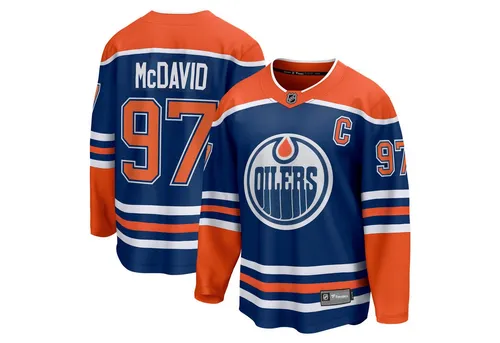 Fanatics Trikot Edmonton Oilers Home Breakaway Jersey McDavid 97 - Trage die Farben deines Teams mit Stolz! Dieses hochwertige Eishockeytrikot ist perfekt für Spiele und Freizeit. Zeige deine Unterstützung für McDavid und genieße den Komfort und Stil dieses einzigartigen Merchandise.