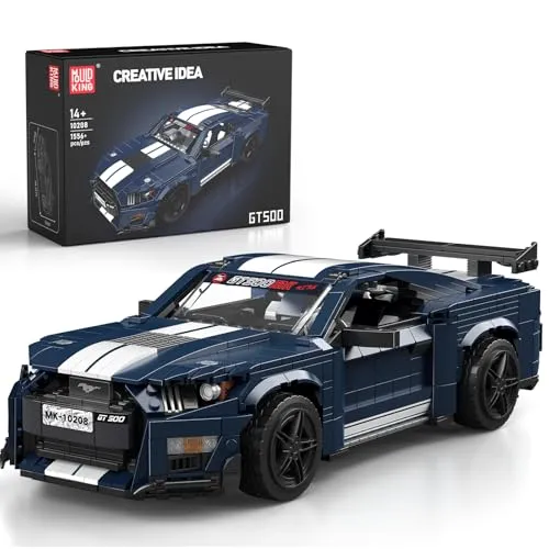 Mould King 10208 Technik Sportwagen Bausteine Set, 1556 Teile Auto Modell Bausatz, Kreatives Fahrzeug Spielzeug für Erwachsene und Sammler