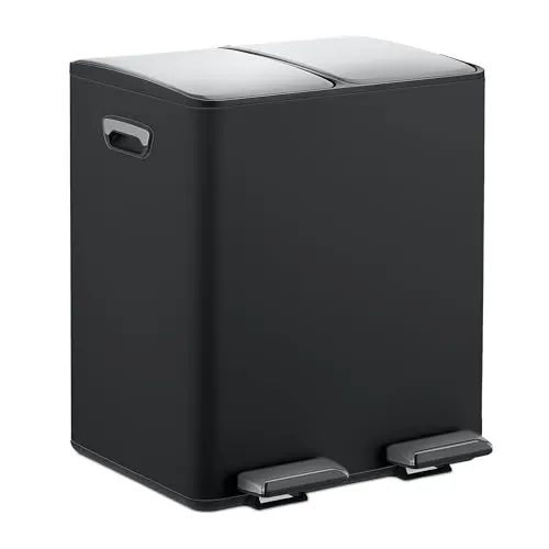 Mülleimer Mülltrennsystem 15l – Treteimer für die Küche - Praktisches Mülltrennsystem mit 2 Fächern und Deckel, ideal für umweltbewusste Haushalte. Perfekt für die Küche, platzsparend und stilvoll.