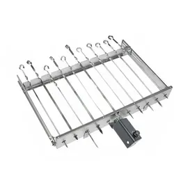 Grillpeter Mangal Drehspießaufsatz für 11 Schaschlik Spieße - Outdoor Living: Edelstahlmotor 240V mit Batterieadapter für müheloses Grillen von bis zu 11 Schaschlikspießen.