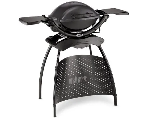 Weber Q1400 Elektrogrill mit Untergestell - Kompakter Elektrogrill für kleine Gärten, mit klappbaren Arbeitsplatten und optimaler Hitzeverteilung für perfekten Grillgeschmack.
