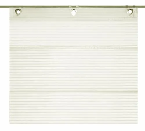 Magnetrollo Querstreifen Deko wollweiß 60x130cm - Raffrollos in wollweiß mit eleganten Querstreifen, höhenverstellbar dank integrierter Magnetstangen und sofort einsatzbereit mit Fensterhaken.