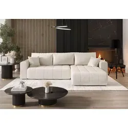 Bedante Ecksofa Beige 3-Sitzer L-Form