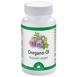 Dr. Jacob's Oregano-Öl Kapseln mit Carvacrol und Thymol - vegan - Arzneimittel für Ihre Gesundheit, mit 133 mg Oreganoöl pro Kapsel und optimaler Resorption durch pflanzliche Kapselhülle. Ideal für eine natürliche Unterstützung.
