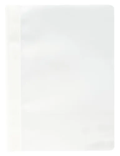 Exacompta 449202B 25er Pack Plastik-Schnellhefter. Aus PP-Folie für DIN A4 kaufmännische Heftung weiß mit Beschriftungsstreifen Hefter Ideal für Büro und Schule