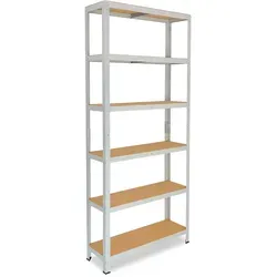 shelfplaza OFFICE Schwerlastregal 200x75x30 cm - Werkstatteinrichtung mit 6 Böden und einer Traglast von 145 kg pro Boden, ideal für robusten Stauraum in Büro, Garage oder Werkstatt.