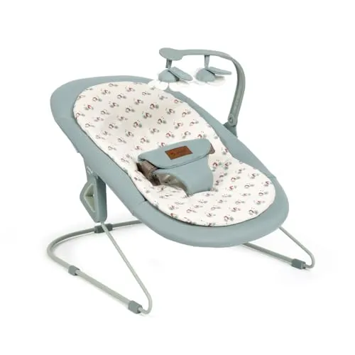 Jané Light, Babywippe ab Geburt, Ultraleichte Babywippe mit natürlicher Wippbewegung, Spielbogen und Neugeboreneneinsatz, Abnehmbarer und Waschbarer Bezug, Grün