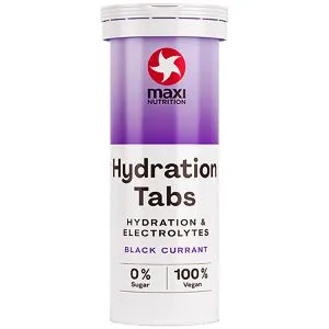 MaxiNutrition Elektrolyte Hydration Tabs, 10 Brausetabletten, zuckerfrei,mit Johannisbeergeschmack, je Portion 1,64g