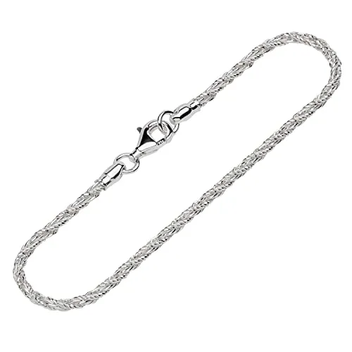 NKlaus Armband 925 Sterling Silber 19cm Fuchsschwanzketten gedreht Damen Armbandkette 12082