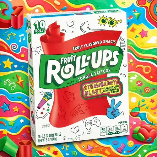 Fruit Roll-Ups Tongue Tattoos Strawberry Blast 141g | USA Amerika Import