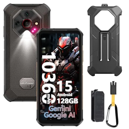 Ulefone Armor X16 Outdoor Handy Android 15, 12GB + 128GB/SD-2TB 10360mAh, IP68/IP69K Outdoor Smartphone, 6.56