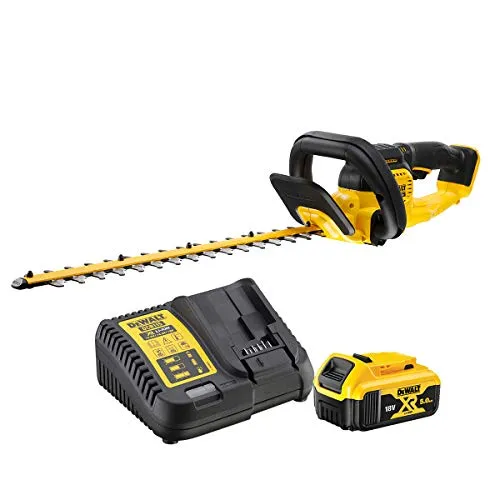 DeWalt HECKENSCHERE 18V DCMHT563P1 - Akkuheckenschere mit 550mm Schnittlänge - Heckenscheren, leistungsstarke 18V Akkuheckenschere mit 550mm Schnittlänge und 1x5.0Ah Akku für müheloses Schneiden von Hecken und Sträuchern.