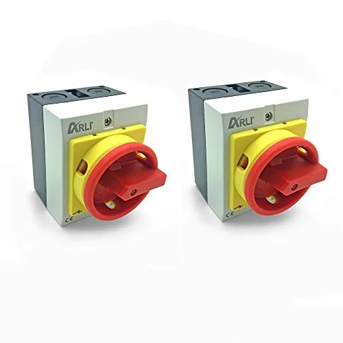 ARLI Hauptschalter 4 polig 25A - Stromschalter mit robustem Kunststoffgehäuse IP65, ideal für präzise Energiekontrolle in Werkstätten und Industrieanlagen. Sicherheit und Langlebigkeit garantiert.