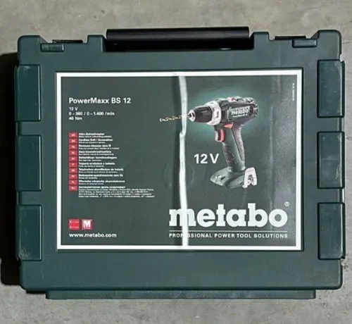 Metabo PowerMaxx BS 12 Akku Bohrschrauber - Akkuschrauber mit 12 V Lithium-Ionen Technik, ideal für präzises Arbeiten und flexible Anwendungen ohne Kabel.