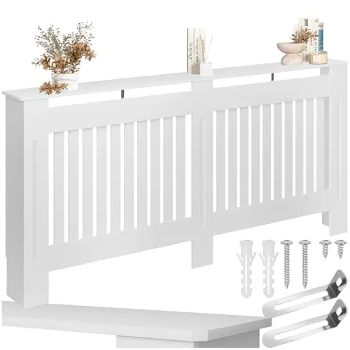 tectake® Heizkörperverkleidung - Stilvolle MDF Abdeckung in Weiß - Ersatzteile & Zubehör für Heizen & Kühlen - Verleihe Deinem Raum mit dieser eleganten Heizkörperverkleidung im skandinavischen Design einen modernen Look und genieße gleichzeitig optimale Luftzirkulation.