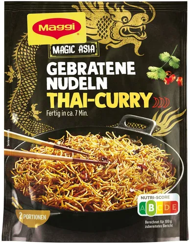 MAGGI Fertiggericht, Maggi gebratene Nudeln Thai Curry