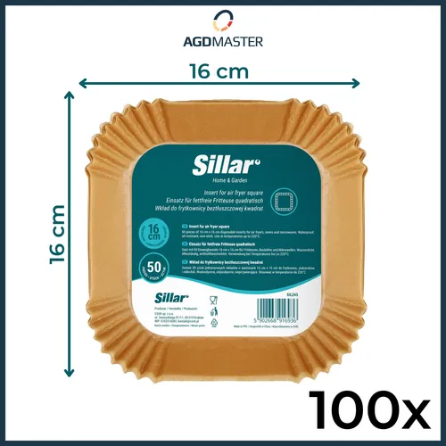 Backpapier Heißluftfritteuse Airfryer 16x16cm 100 Stück quadratisch Sillar
